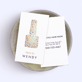 Cartão De Visita Circulos Dourados Manicurista de unhas salões de f