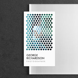 Cartão De Visita CÍRCULOS FOTOGRAFADOS PADRÃO EM BRANCO (Vertical)