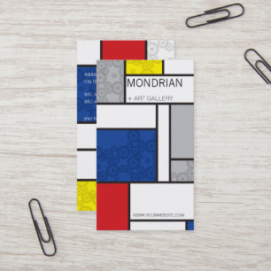 Cartão De Visita Círculos retros de Stijl da arte minimalista de