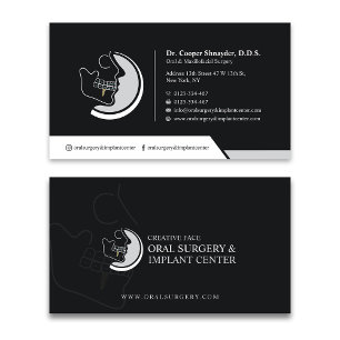 Cartão De Visita Cirurgia Oral, Centro de Implantes, Preto Maxilofa