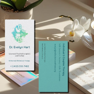Cartão De Visita Cisne vintage em reflexão - terapeuta