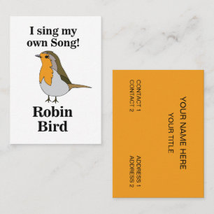 Cartão De Visita Citação Divertida do Pássaro Robin