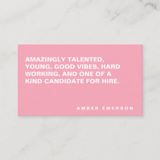 Cartão De Visita Citação Grande Mínima Negrito (Frente)