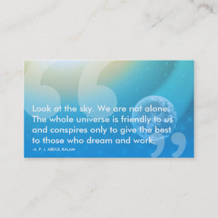 Cartão De Visita Citações do sucesso de APJ Abdul Kalam