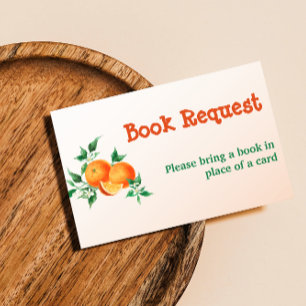 Cartão De Visita Citrus Little Cutie Orange Chá de fraldas Book Gam