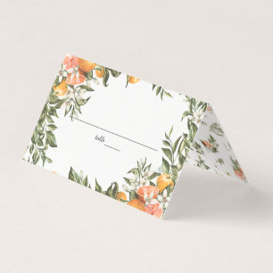 Cartão De Visita Citrus Orchard Boho Greenery Placa de Casamento