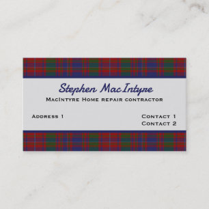 Cartão De Visita Clan MacIntyre Xadrez Tartan Personalizada
