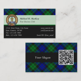 Cartão De Visita Clan MacKay Crest sobre Tartan