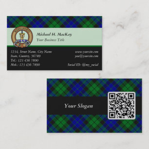 Cartão De Visita Clan MacKay Crest sobre Tartan