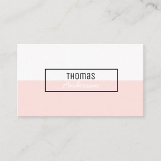 Cartão De Visita Claro simples profissional minimalista do rosa