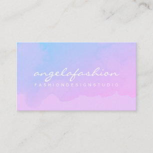 Cartão De Visita Classe Alta com Efeito Ombre Rosa em Aquarela Abst