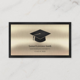Cartão De Visita Classe Moderna de Graduação de Estudante Preto Dou