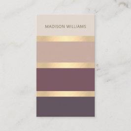 Cartão De Visita Classe Moderna de Stripes Amplas Dourada