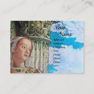 Cartão De Visita CLASSIC BEAUTY MONOGRAM, antigo azul brilhante