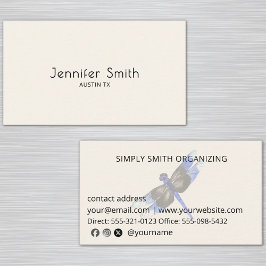 Cartão De Visita Classic Modern Professional Simple Dragonfly