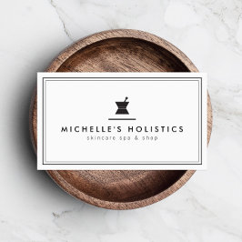 Cartão De Visita Clássico Apoteário Holístico Medicina Branco