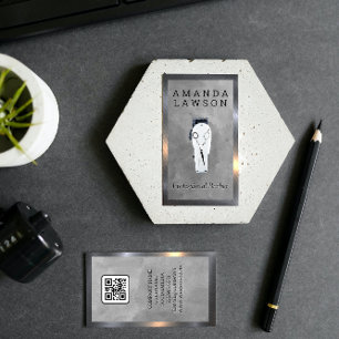 Cartão De Visita Clássico Clippers e tesouras para cabelo Códig