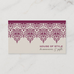 CARTÃO DE VISITA clássico damask cranberry red