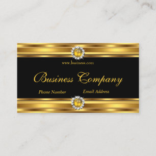 Cartão De Visita Clássico Elegante de Jogo Negro Amarelo Dourado