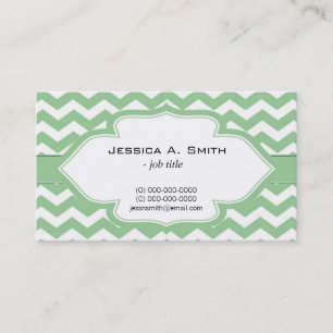 Cartão De Visita Clássico, elegante e moderno chevron verde lima