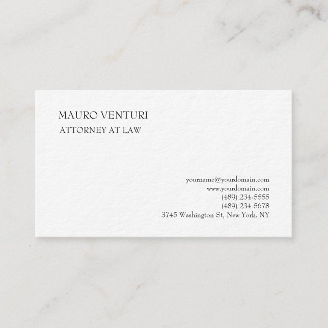 Cartão De Visita Clássico Elegante Mínimo Profissional Simples (Frente)