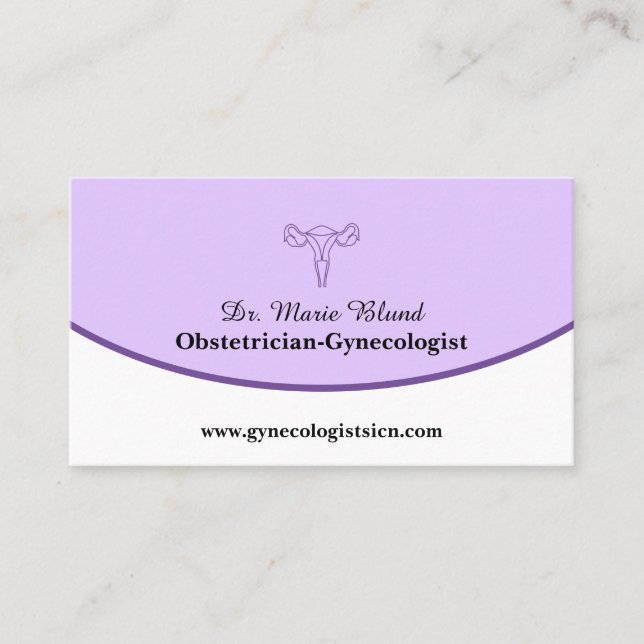 Cartão De Visita Clássico Ginecologista Obstetrício OBGYN Código QR (Frente)
