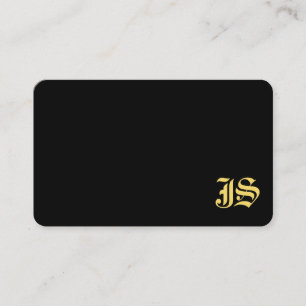 Cartão De Visita Clássico preto e profissional Dourado monograma