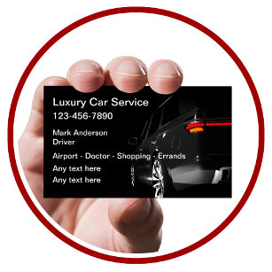 Cartão De Visita Clássico Serviço de Carro de Luxo Taxi