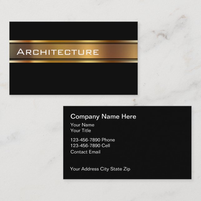 Cartão De Visita Classy Architect Business Cards (Frente/Verso)