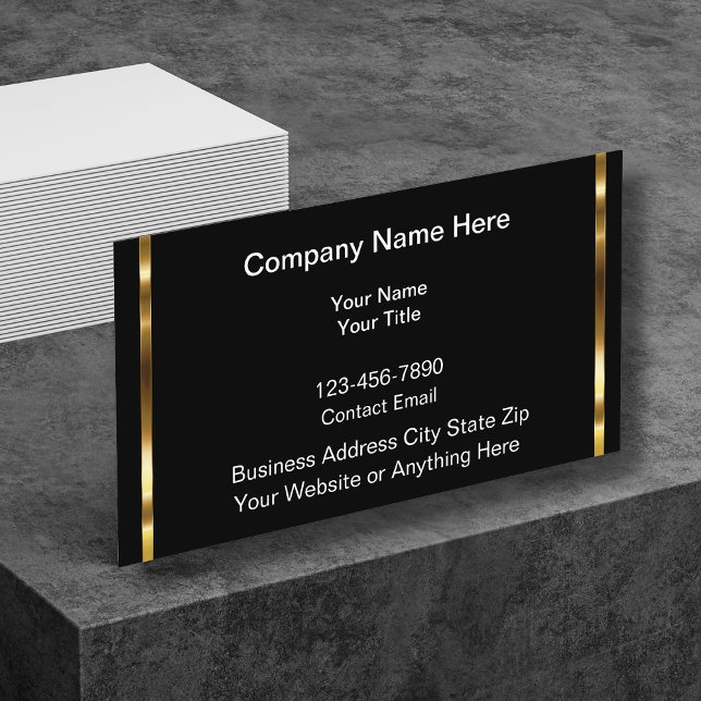 Cartão De Visita Classy Business Profile Contact Cards (Criador carregado)