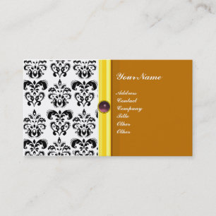 Cartão De Visita CLASSY DAMASK MONOGRAM, ametista violeta