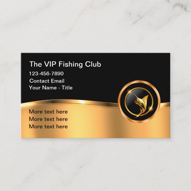 Cartão De Visita Classy Fishing And Boat Captain Business Card (Frente)