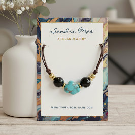 Cartão De Visita Classy Gold Glitter Marble Jewelry Display Card