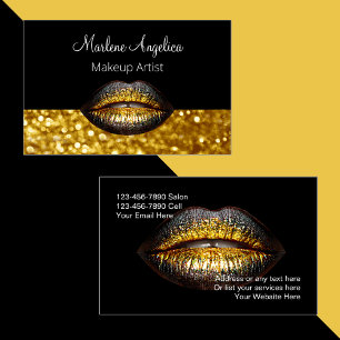 Cartão De Visita Classy Makeup Artist Glitzy Lábios