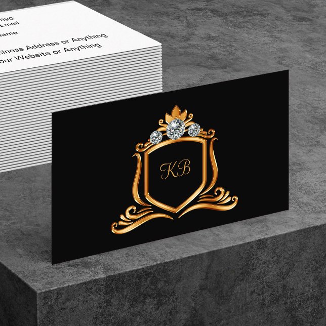 Cartão De Visita Classy Monogram Name Initials Business Cards (Criador carregado)