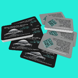 Cartão De Visita Classy Sleek Mobile Automated Car com URL de Códig