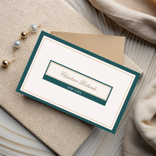 Cartão De Visita Classy Teal Ivory