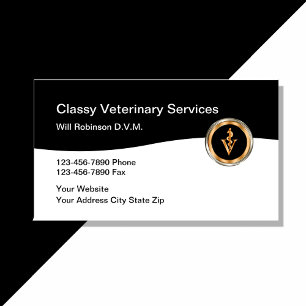 Cartão De Visita Classy Veterinarian Pet Care
