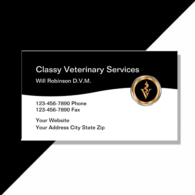 Cartão De Visita Classy Veterinarian Pet Care (Criador carregado)
