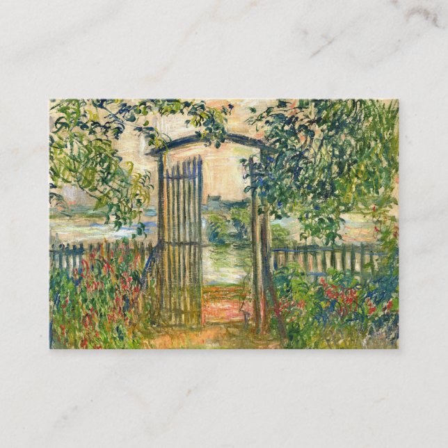 Cartão De Visita Claude Monet: A porta de jardim em Vetheuil (Frente)