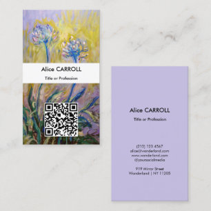Cartão De Visita Claude Monet - Agapanthus - Código QR