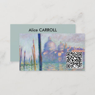Cartão De Visita Claude Monet - Grande Canal, Veneza - Código QR