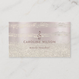 Cartão De Visita clave de ouro rosa e brilho falso