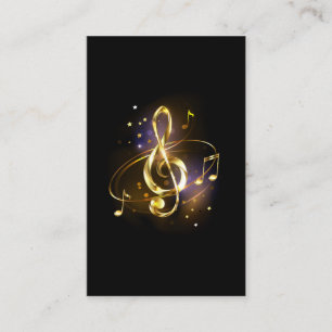 Cartão De Visita Clave de Sol de Música Dourada