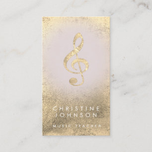 Cartão De Visita clave simulada do térreo de folha de ouro