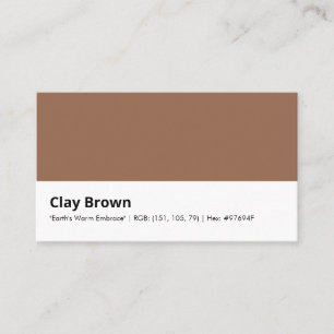 Cartão De Visita Clay Brown   "O Abraço Caloroso da Terra" 