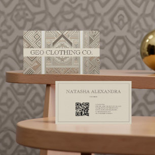 Cartão De Visita Clay Geométrico Moderno Elegante de Oatlight