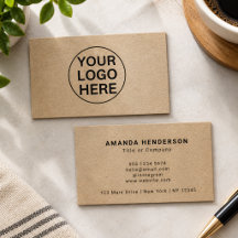 Clean Kraft Rustic Business Logo Promo Card