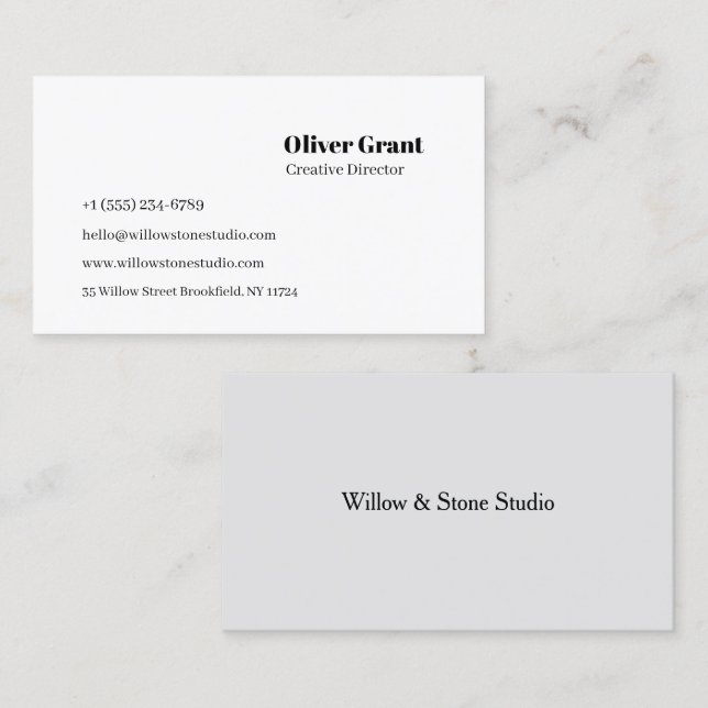 Cartão De Visita Clean Minimalist Business Card (Frente/Verso)