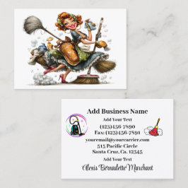 Cartão De Visita Cleaning Service Housekeeping  Business Card